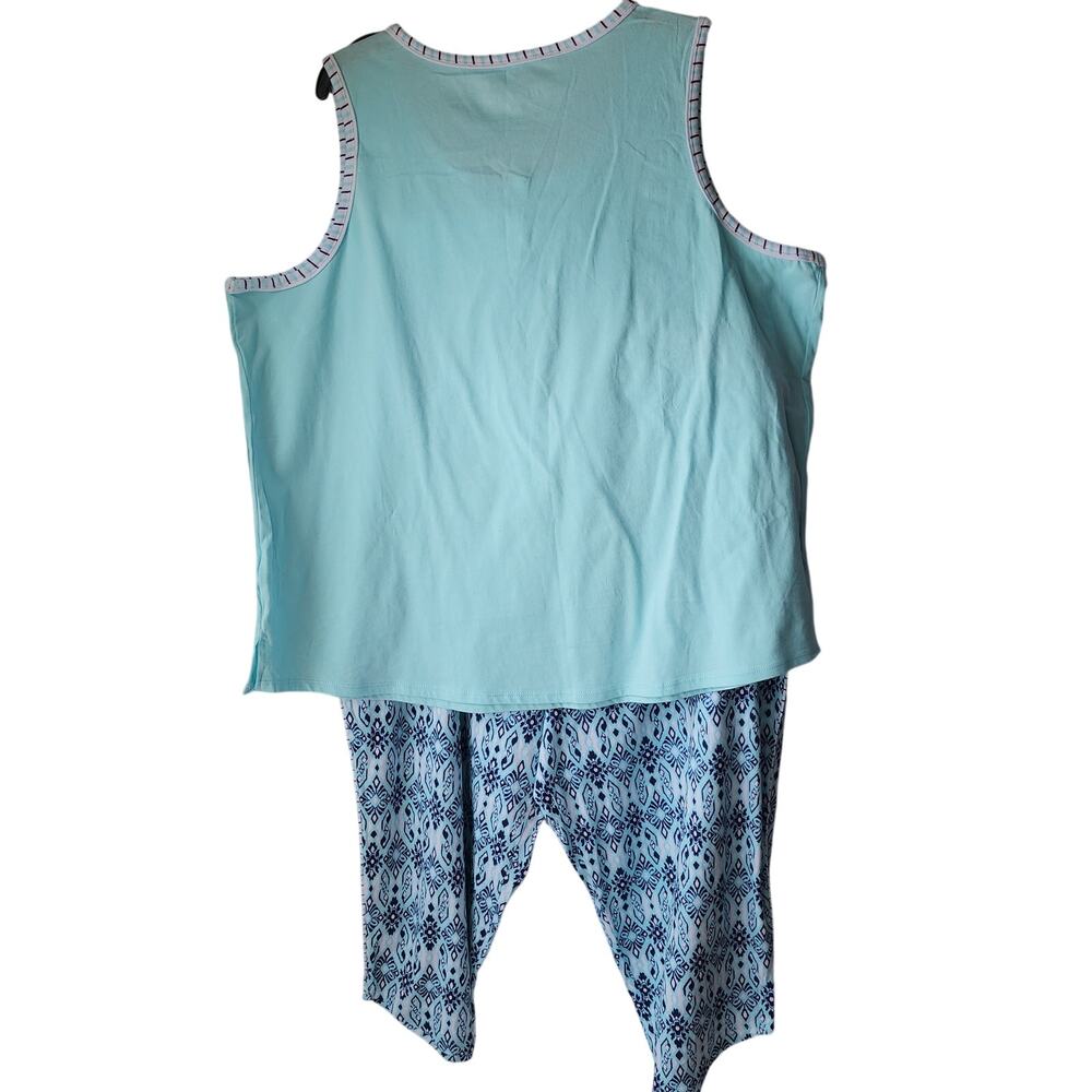 NWT Carole Hochman 2-Piece Pajama Set Aqua Blue | Cozy Lounge Sleepwear Women 2X - Picture 11 of 16